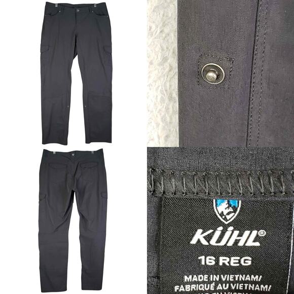 Kuhl Freeflex Roll Up Cargo Pants Women’s Size 16 Dark Gray Outdoor Hiking - Picture 1 of 12